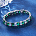 wholesale 925 Silver Emerald Zircon Bracelet for Women, Exquisite Craftsmanship Cross-Border Live Streaming Hit from Panyu Factory-0-0