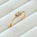 wholesale S925 Silver Plated 14K Gold Coffee Zircon Christmas Limited Edition Simple Versatile Wholesale Ring-0-2
