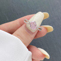 wholesale S925 Sterling Silver Women's Niche Luxury 8A Ultra Sparkling Oval Pink Zircon Personality Versatile Ring Wholesale for Women-0-0