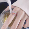 wholesale S925 Silver Fashionable Japanese and Korean Enamel Resin Butterfly Cocoon Pastoral Style Fresh and Versatile Open Ring-0-3