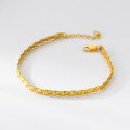 wholesale S925 silver fresh and sweet ins-style niche design exquisite irregular gold wire bracelet S7786-0-1
