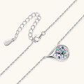 S925 Silver Mermaid Tear Moissanite Necklace, Drop Pendant-0-1