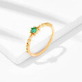wholesale S925 Silver Plated 14K Gold with Lab-Grown Emerald, Minimalist Niche Luxury Style Ring for Daily Wear-0-1