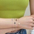 wholesale S925 Sterling Silver European and American Minimalist Ins Fashion Light Luxury Diamond-Encrusted Lucky Four-Leaf Clover Popular Versatile Niche Women's Bracelet-0-1