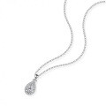 S925 Sterling Silver Cross Pendant Moissanite Teardrop Pendant Necklace-0-0