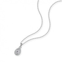 S925 Sterling Silver Cross Pendant Moissanite Teardrop Pendant Necklace-2 carats (set with moissanite)  925 silver