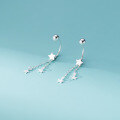 wholesale S925 Sterling Silver Fresh and Sweet Ins Style Niche Design Star Tassel Thread Ear Hook M06452-0-3