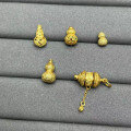 wholesale Metal S925 silver gold-plated spacer beads for DIY bracelets and necklaces, gourd luck-bringing beads, handcrafted braiding accessory beads with through holes-0-0