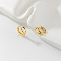 wholesale S925 silver summer minimalist hollow ear clips Korean version smooth drop small hoop earrings G9677-0-1