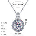 S925 Sterling Silver Moissanite Sunflower Pendant Necklace for Women-0-3