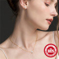 wholesale 925 Sterling Silver New Pearl Earring and Necklace Set, Clavicle Chain, Korean Style-0-1