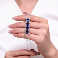 wholesale S925 Silver 6*8mm New Cultivated Sapphire Pendant High-end Jewelry Banquet Live Stream Source Necklace-0-2