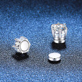 S925 Silver Magnetic Clip-On 6-Prong Moissanite Earrings-0-0