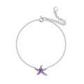 wholesale 925 Sterling Silver Minimalist Ins Style Starfish Bracelet Natural Amethyst Garnet Gemstone Bracelet for Women Live-0-0