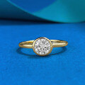wholesale 925 Silver Gold 6mm Round Diamond Polished Ring for Women, Versatile Daily Wear-0-5