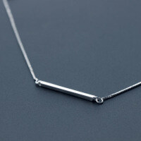 wholesale S925 silver simple short style women's necklace, sweet and fashionable smooth surface accessory D0399-S925 Silver Necklace 925 Silver
