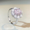 wholesale S925 Sterling Silver Cherry Blossom Pink Pigeon Egg Ring Women Radiant Cut Ice Flower Zircon High Carbon Diamond Colored Gemstone Ring Wholesale-0-1