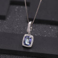 wholesale S925 Silver Light Luxury Colored Gemstone Pendant, European and American Fashion Personalized Crystal Necklace Pendant-0-0