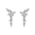 wholesale S925 Sterling Silver Korean and Japanese Hit Waterdrop Bow Zircon Inlaid Luxury Elegant Geometric Earrings-0-9