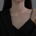wholesale S925 metal women's Japanese and Korean style minimalist light bead necklace small fresh snake chain short collarbone chain D3143-0-1