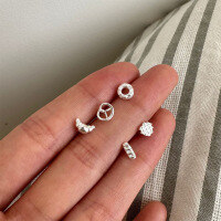 wholesale S925 Sterling Silver Sweet and Cute Ins Style Polished Crossed Heart Stud Earrings Women's Elegant Jewelry M05388-[Alkali knot] 925 silver