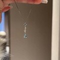 wholesale S925 Sterling Silver Meteor Shower Aquamarine Diamond Drop Pendant Necklace, Small Batch Design, Luxury High-End Feel Women's Collarbone Chain-0-2