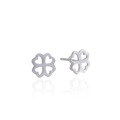 wholesale S925 Sterling Silver Korean Fashion Minimalist Student Earrings Ins Style Niche Design Small Fresh Four-Leaf Clover Stud Earrings for Women-0-4