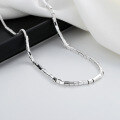 wholesale S925 Sterling Silver Trendy Square Link Chopard Fox Tail Chain Necklace for Women, Hip-hop Cool Collarbone Piece-0-3