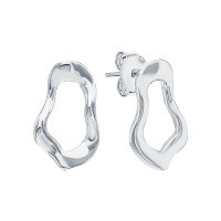 wholesale S925 Sterling Silver Irregular Hollow Geometric Stud Earrings, Fashion Minimalist Commuter Niche Design Earrings-Platinum 925 silver