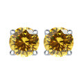 wholesale 925 Sterling Silver 7mm Zircon Earrings Round Wholesale High-Quality Women's Four-Prong 1 Carat Stud Earrings-0-15