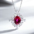 S925 Sterling Silver Full-Drill Pigeon Egg Necklace with High-Carbon Zirconia Lavender Pendant-0-9
