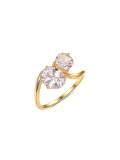 wholesale [gold-plated] S925 silver double main stone moissanite ring, chunky square shape, minimalist design, women's best-selling style-0-5