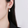 wholesale S925 Sterling Silver Asymmetric Tag Tassel Earrings in Ins Style, Street Chic and Versatile for Good Luck-0-3