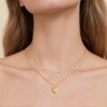 wholesale S925 Sterling Silver New Wholesale, Brushed Heart Pendant, Pearl-edged Luxury Feel Small Women's Choker Necklace-0-4