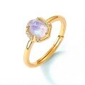 wholesale 10k gold-plated 925 sterling silver wish new fashion simple moonstone ring natural colored gemstone ring cross-border supply-0-1