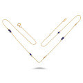 wholesale 9K gold Japanese-style niche luxury jewelry set with lapis lazuli and pearls, including necklace and bracelet-0-1