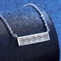 925 Sterling Silver Full Diamond Pendant Necklace with 1-Carat Moissanite-0-0