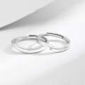 wholesale S925 metal irregular plain couple rings for men and women, minimalist and unique Valentine's Day gift for girlfriend-0-1