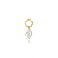 wholesale S925 Sterling Silver Cross-border Hot-sale Colorful Zircon Teardrop Pendant Accessory, Versatile Diy Geometric Earring Charms-A3272-Gold 925 Silver