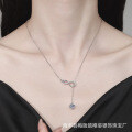 S925 Silver Moissanite 1ct Infinity Flow Pendant Necklace Wholesale-0-2