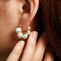 wholesale 925 Sterling Silver Pearl Earrings for Women New Fashion French Retro Light Luxury Earrings with Unique Design-0-1