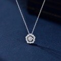 wholesale S925 Sterling Silver Maker's Floral Circle Necklace, Niche Design, Fashionable, Elegant, and Versatile Clavicle Chain Jewelry-0-0