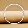 wholesale 925 Sterling Silver Six-Character Mantra Push-Pull Bangle for Women, Minimalist Thin Ethnic Style National Trend Handmade Artistic Bracelet-0-5