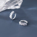 wholesale S925 Sterling Silver Fresh and Sweet Ins Style Niche Design Diamond-Inlaid Square Ear Clasp M05641-0-3