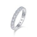 wholesale S925 Sterling Silver Moissanite Ring Light Luxury High Version Stackable Full Finger Ring European and American Jewelry Amazon Best-Selling Eternity Band-0-1