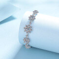 wholesale S925 Sterling Silver Moissanite Snowflake Bracelet for Women, High-End Fashion Jewelry, Holiday Gift for Girlfriend-0-1