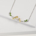 wholesale S925 silver designer high-end pendant with bird natural style design and natural gemstone necklace pendant-0-1