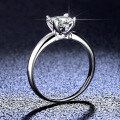 925 Sterling Silver Princess Cut Four-Prong Moissanite Ring for Women-0-1
