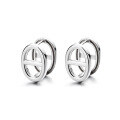 wholesale S925 Sterling Silver Minimalist Hollow-Out Pig Nose Ear Clasp, Fashionable and Versatile for Daily Commute, Designed in Japanese and Korean Style Women's Earrings-0-5