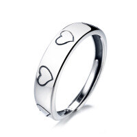 wholesale S925 Sterling Silver Minimalist Heart Korean Style Elegant Aloof Wind Women's Ring Small Vintage Retro Distressed Ins Ring-YJ232/B model is about 1.9 grams. The opening is adjustable.